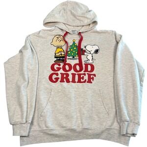 Peanuts Good Grief Charlie Brown Snoopy Christmas Hoodie Youth XL 15-17